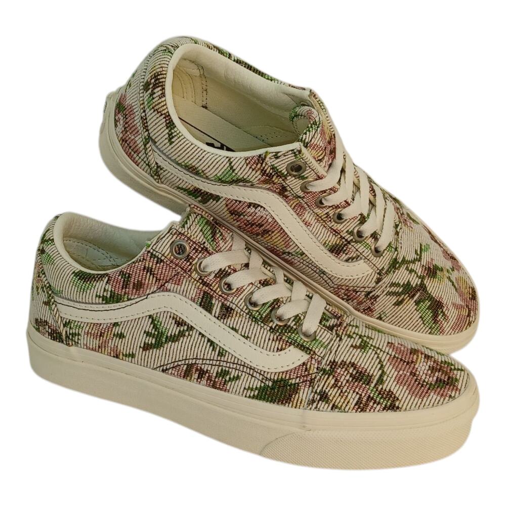 Vans Old Skool Tan Tapestry Womens New w/Tags Floral Sneakers - Size 6